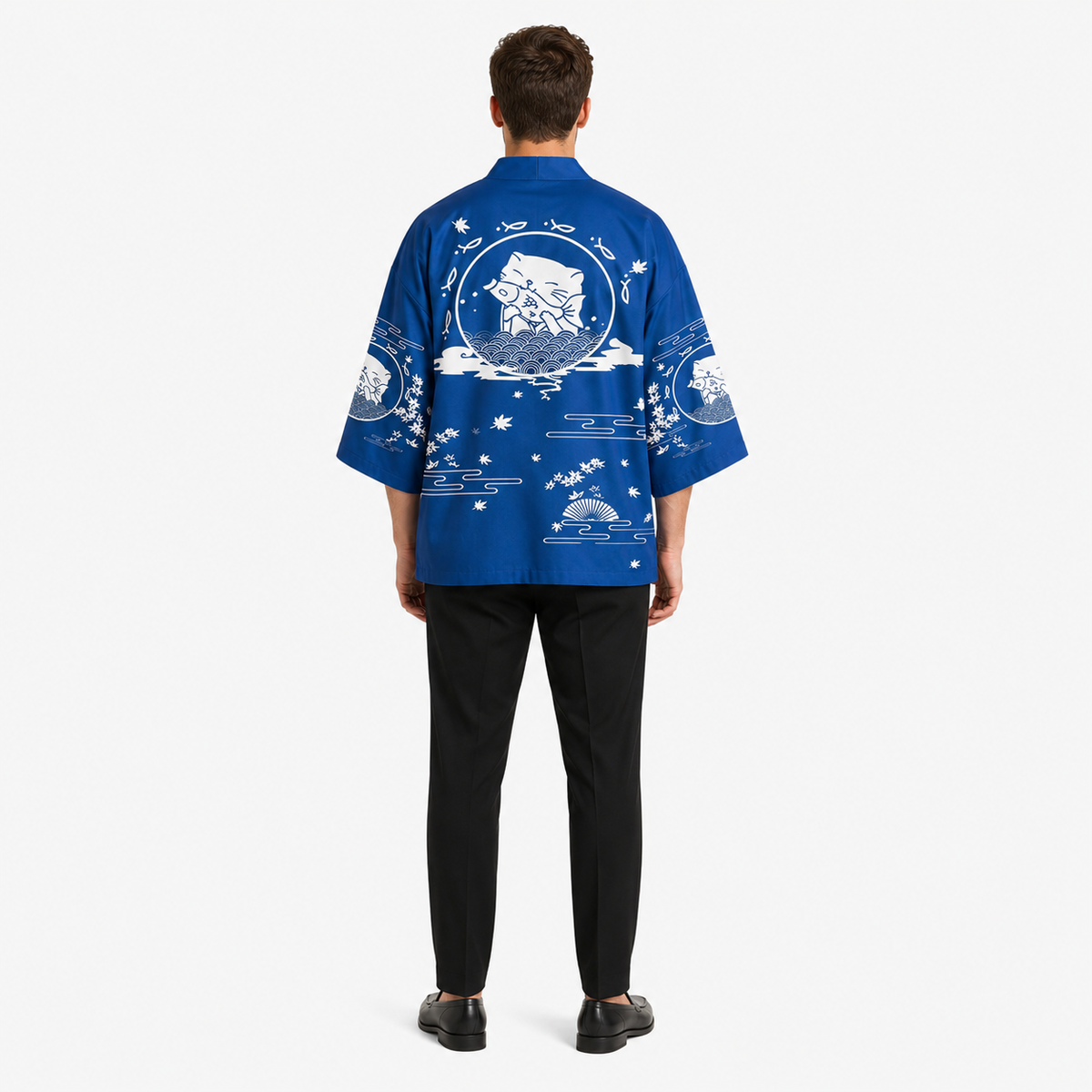 Kimono Homme Japonais Bleu Court | Hayate