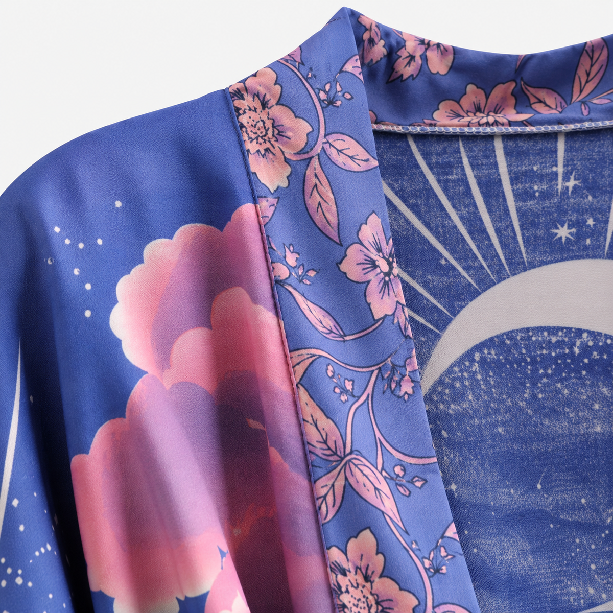 Kimono Court Femme Bleu Nuit Coton Japonais | Tsukiko