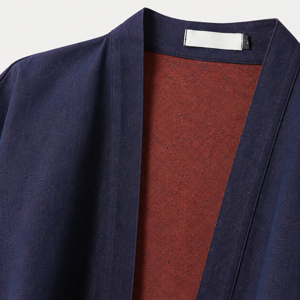 Veste Kimono Mixte Denim Réversible Bleu | Kaizen