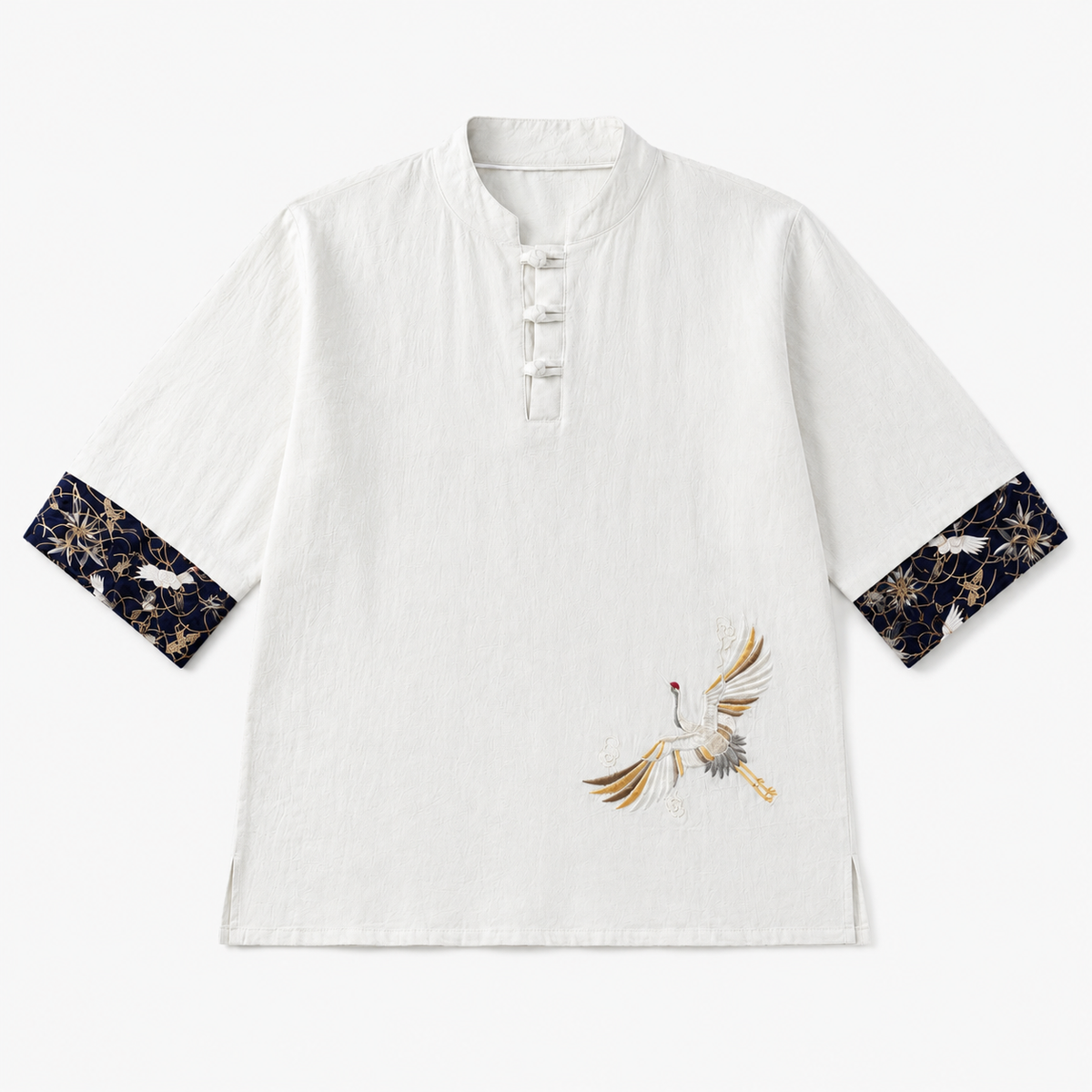 Chemise Kimono Homme Japonaise Blanc | Ryūsei