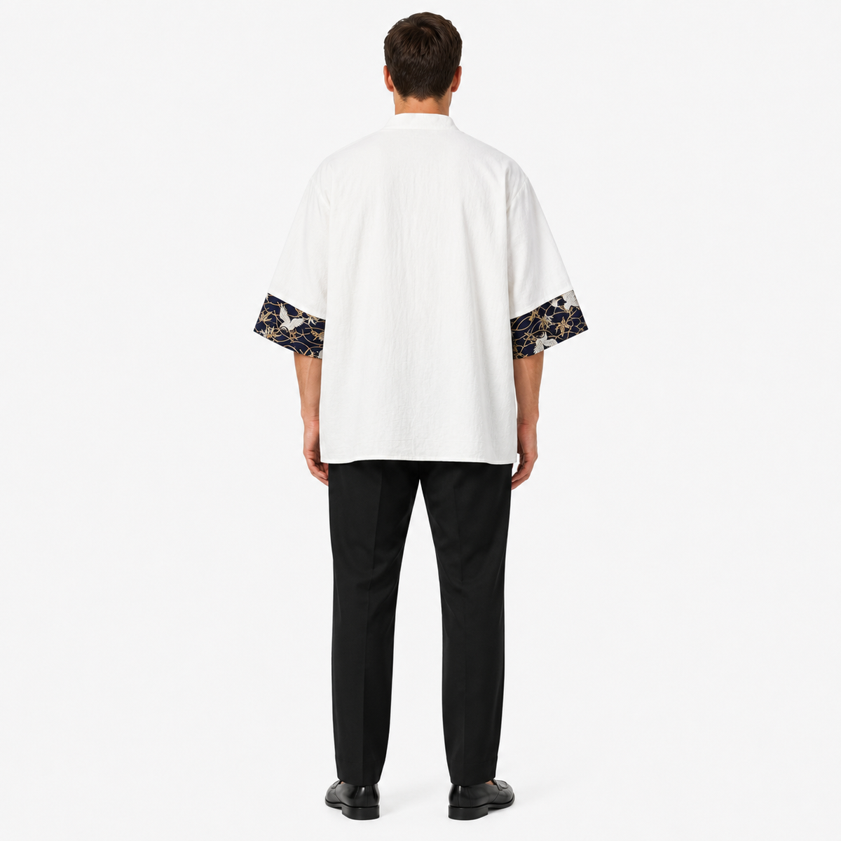 Chemise Kimono Homme Japonaise Blanc | Ryūsei