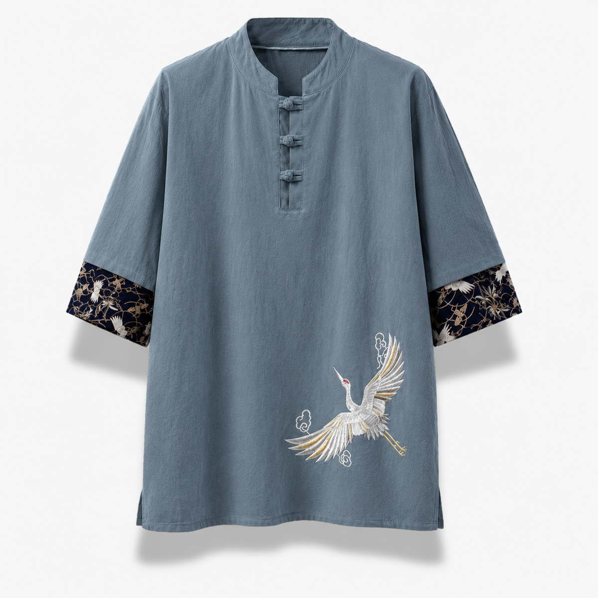 Chemise Kimono Homme Japonaise Blanc | Ryūsei