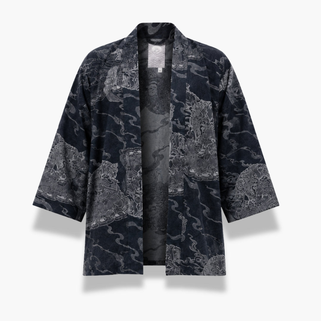Haori Homme Bleu nuit Japonais Court | Ryūsei