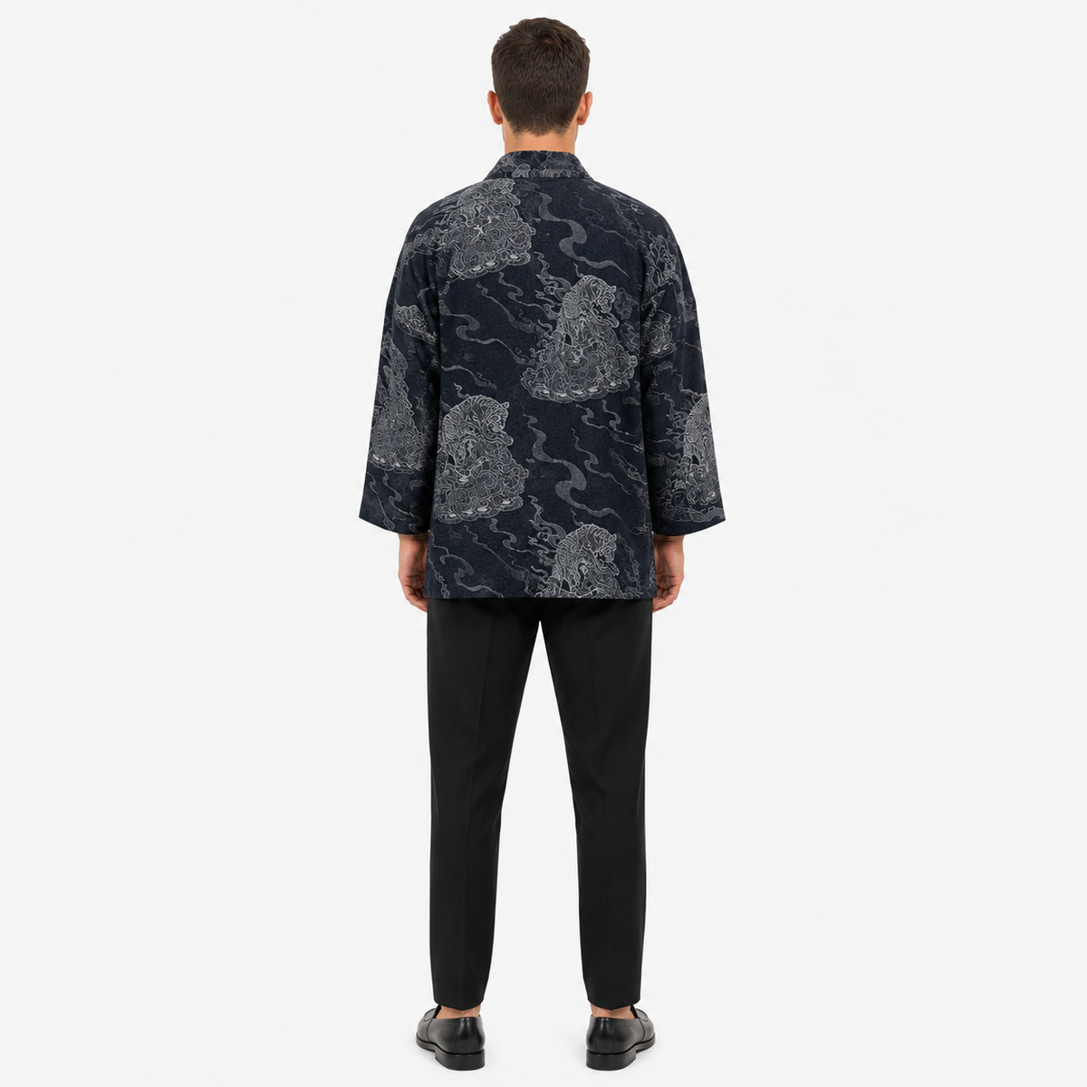 Haori Homme Bleu nuit Japonais Court | Ryūsei