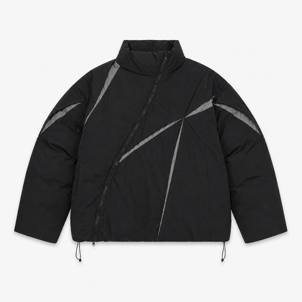 Kimono Unisexe Doudoune Asymétrique Noire | Kurogane