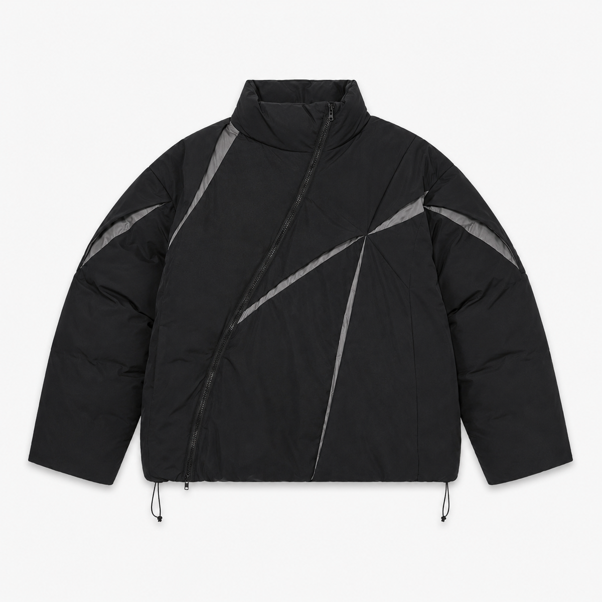 Kimono Unisexe Doudoune Asymétrique Noire | Kurogane
