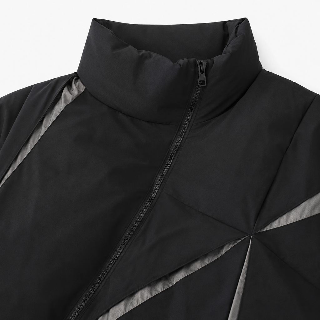 Kimono Unisexe Doudoune Asymétrique Noire | Kurogane
