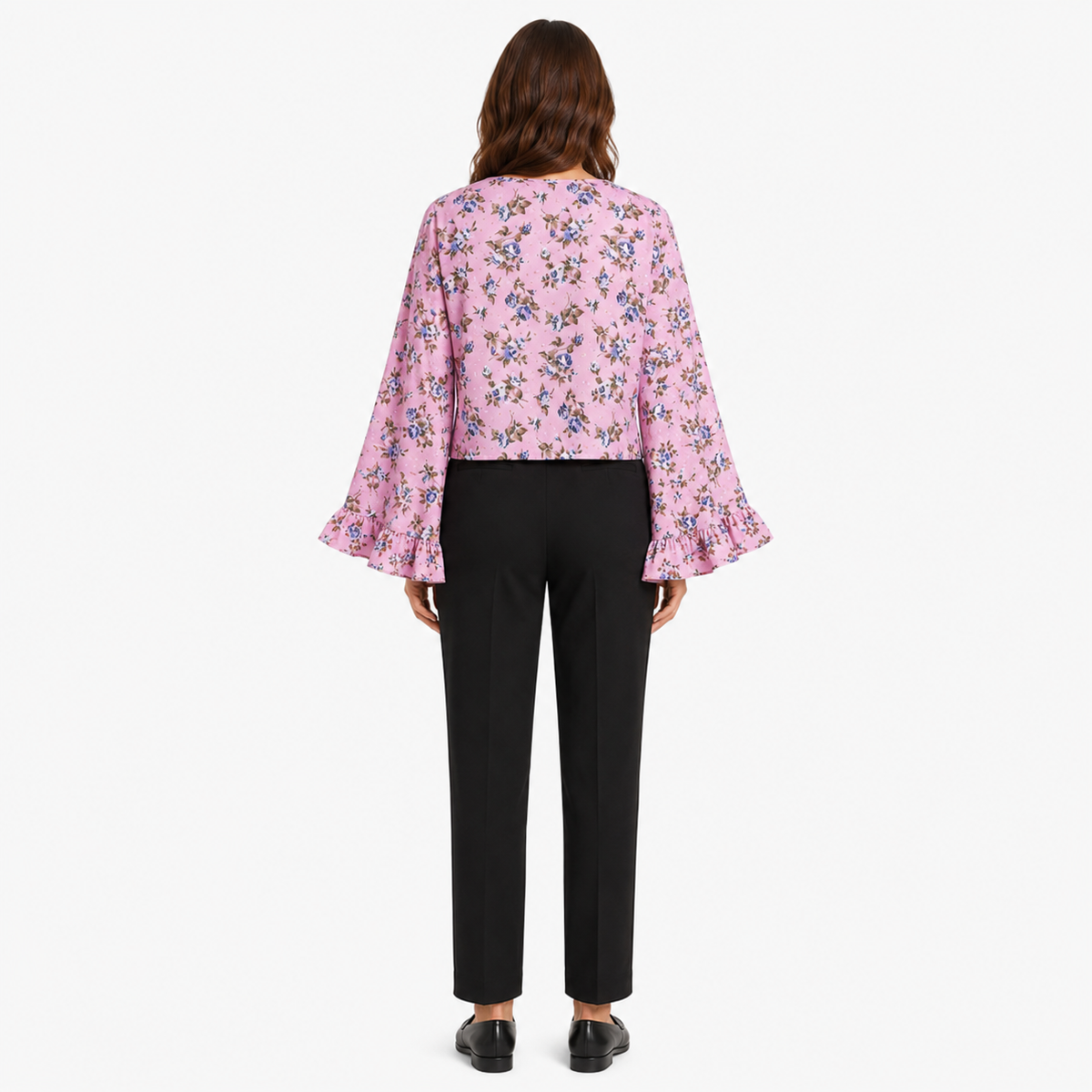 Kimono Court Femme Rose Fleuri Cache-Cœur | Asuka