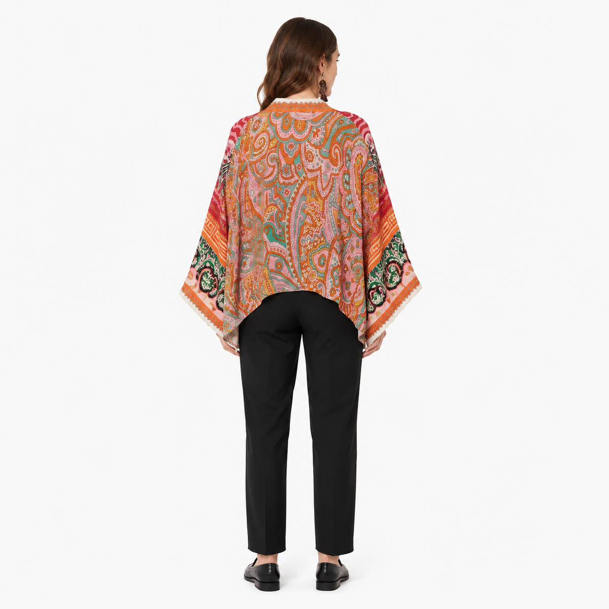 Kimono Court Femme Rouge Bohème Cache-Cœur | Momiji