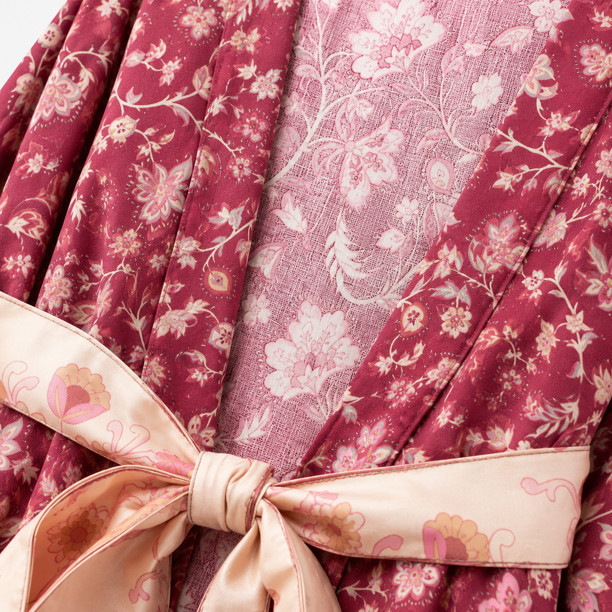 Kimono Femme Fleuri Prune Court | Momiji