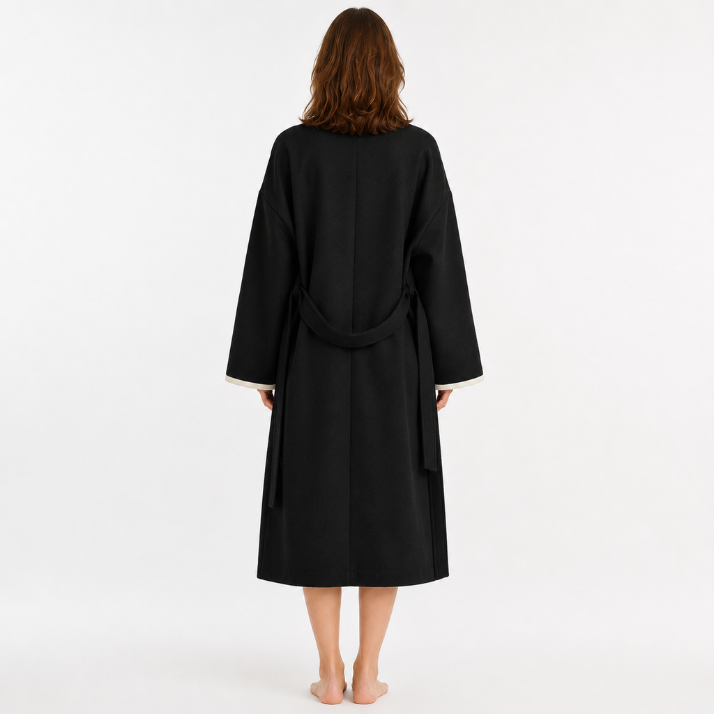 Kimono Femme Long Noir Japonais | Kasumi
