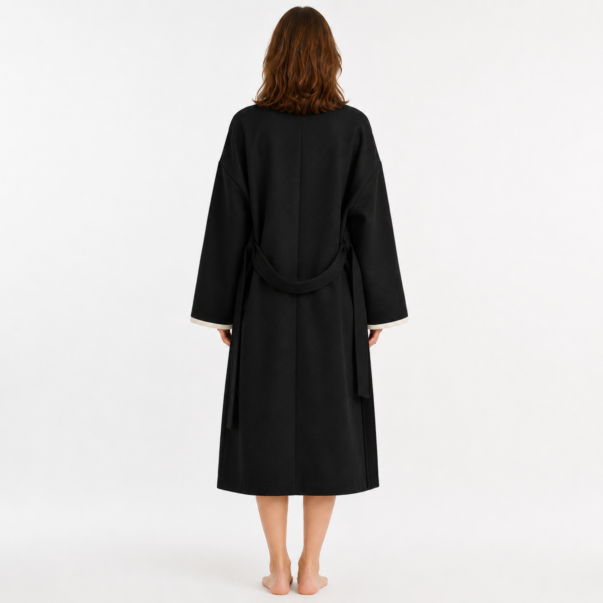 Kimono Femme Long Noir Japonais | Kasumi