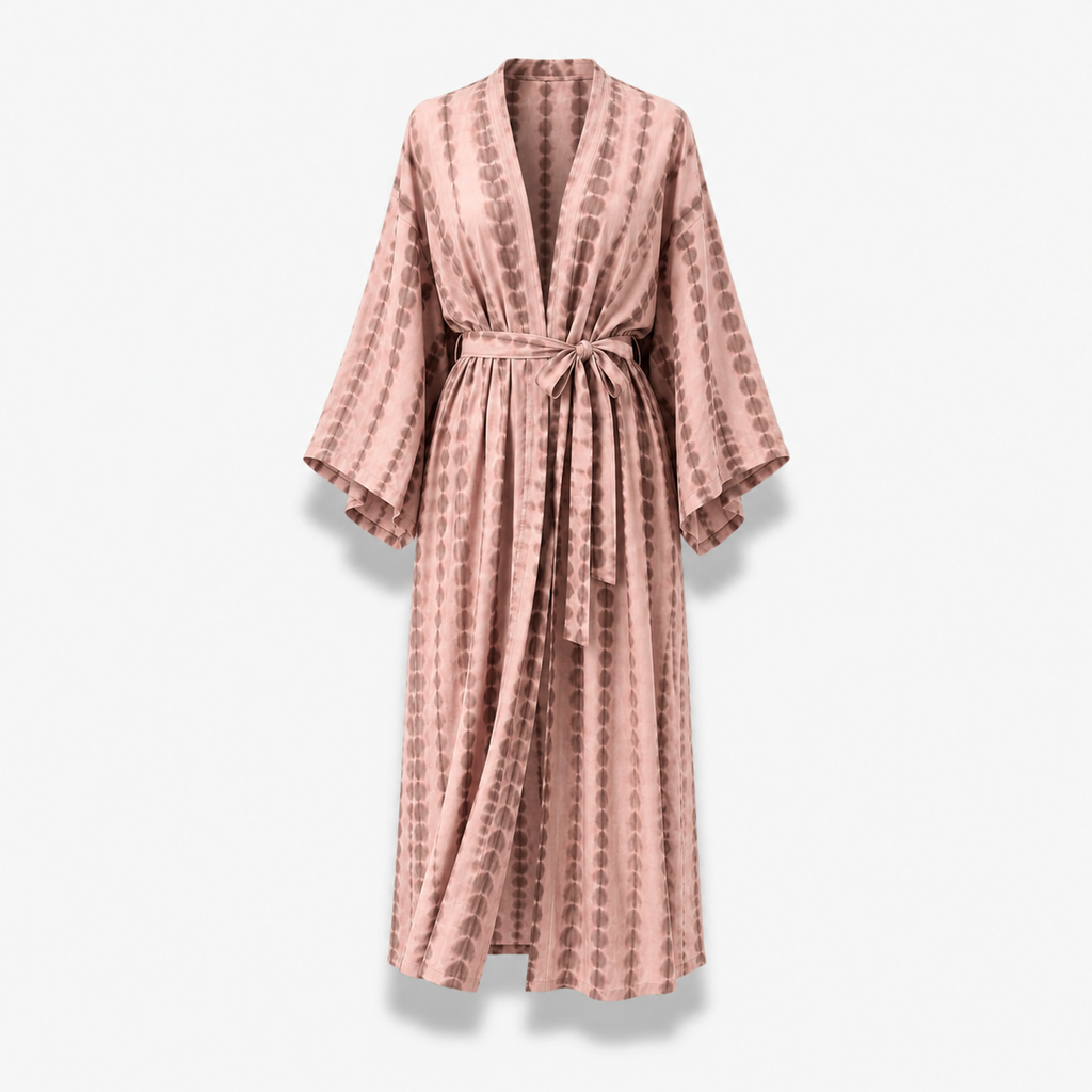 Kimono Femme Long Tie & Dye Jaune Safran | Kasumi