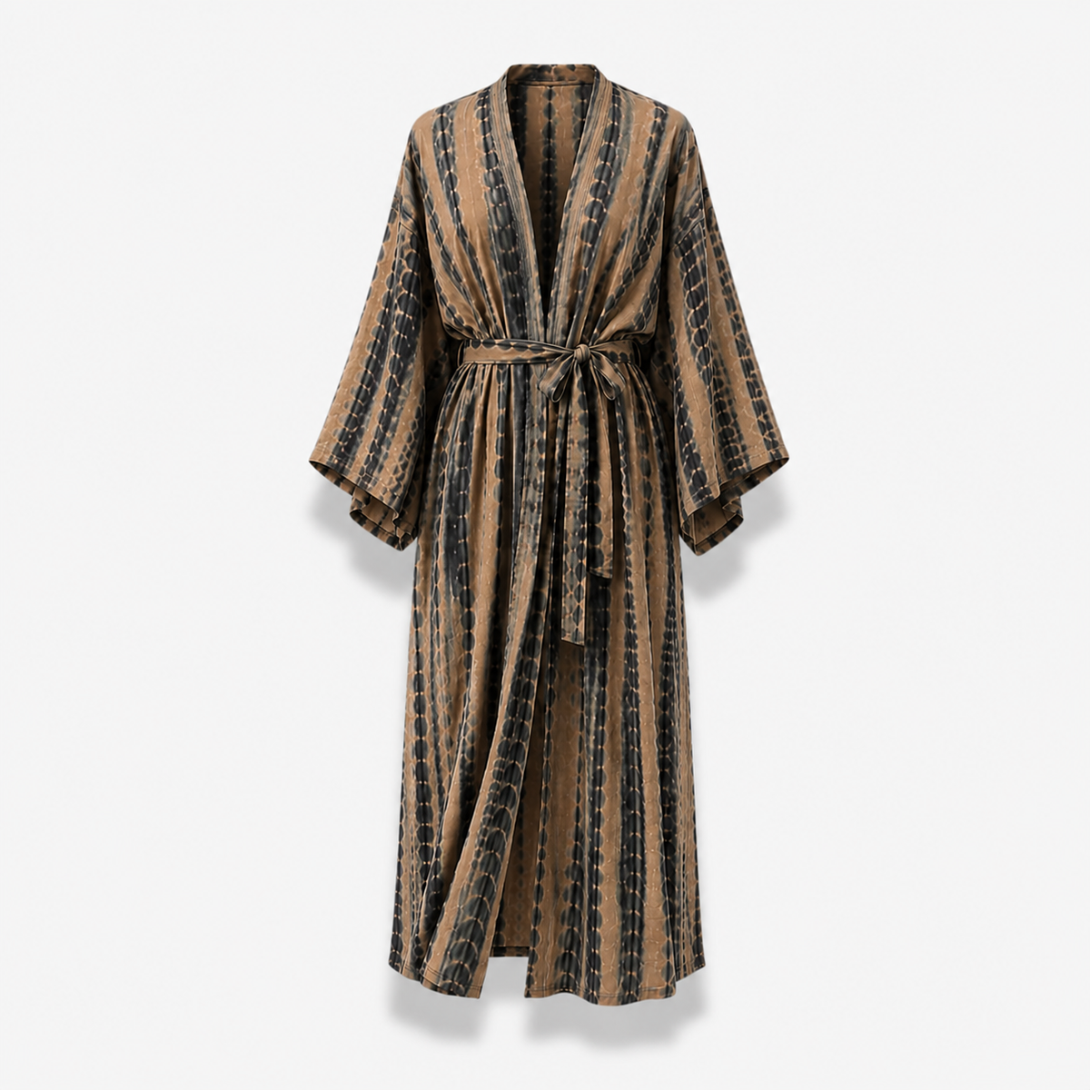 Kimono Femme Long Tie & Dye Jaune Safran | Kasumi