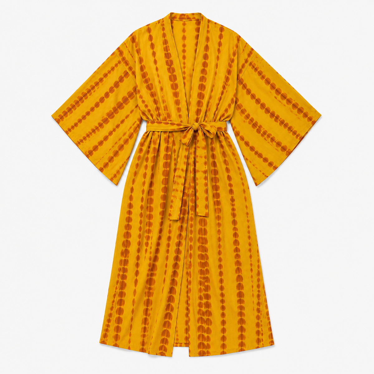 Kimono Femme Long Tie & Dye Jaune Safran | Kasumi