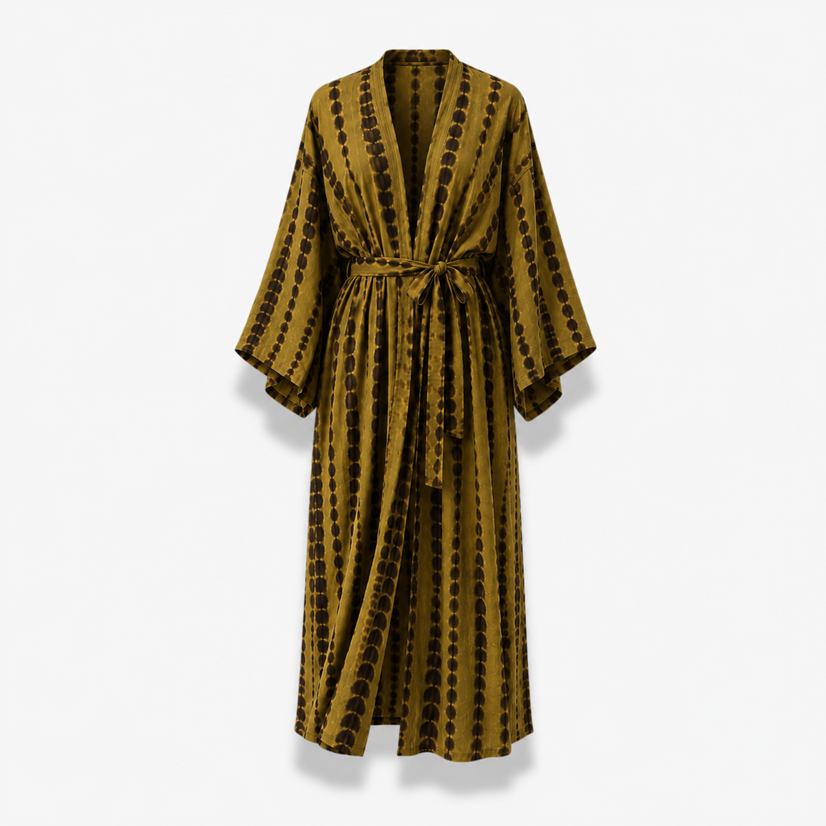 Kimono Femme Long Tie & Dye Jaune Safran | Kasumi