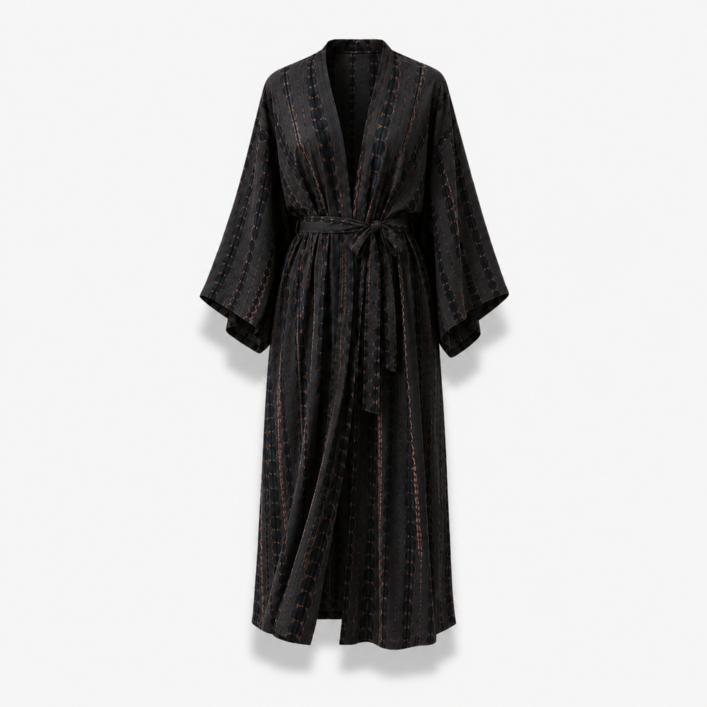 Kimono Femme Long Tie & Dye Jaune Safran | Kasumi