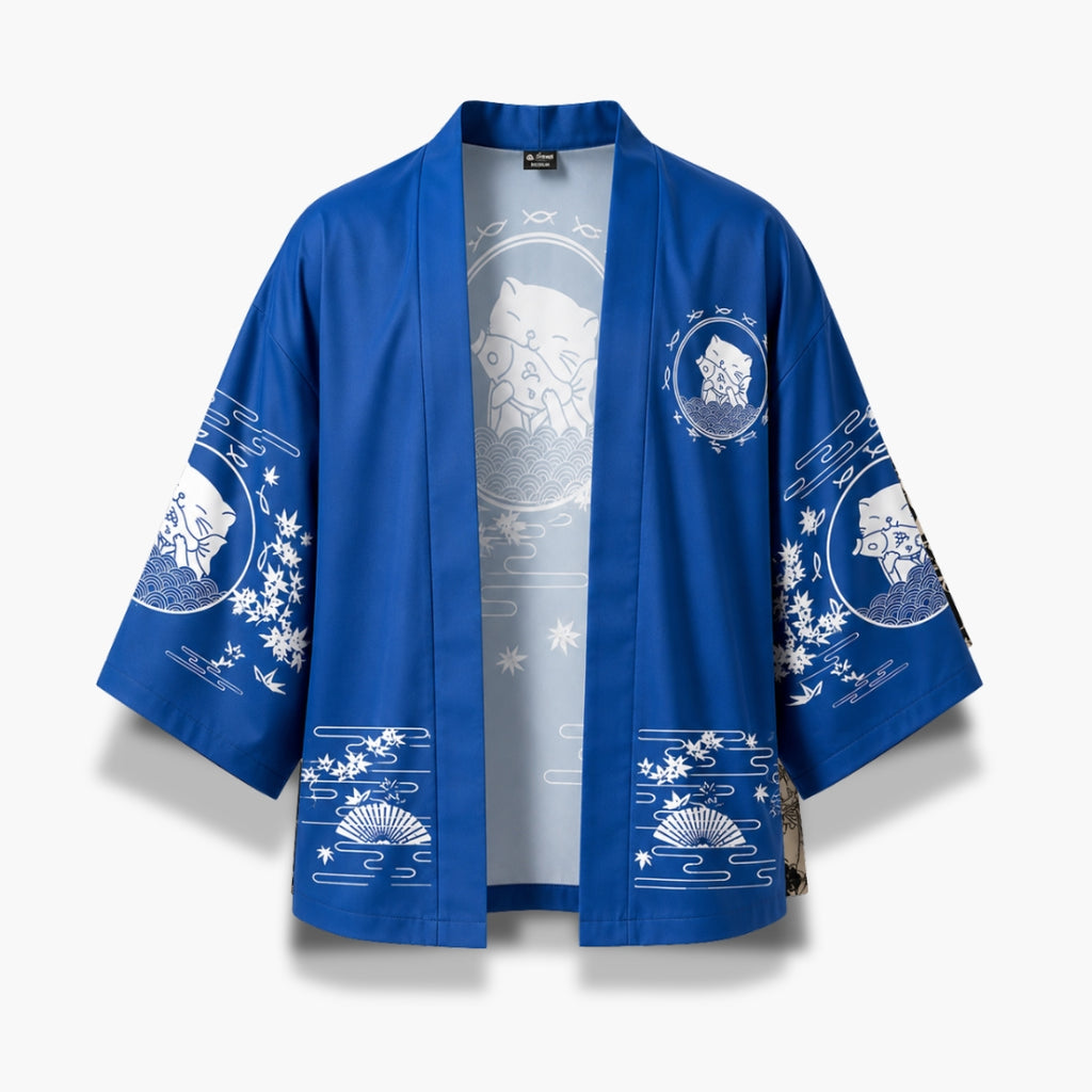 Kimono Homme Japonais Bleu Court | Hayate