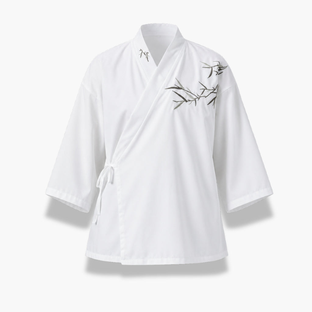 Kimono Homme Japonais Court Noir et Blanc | Hayate