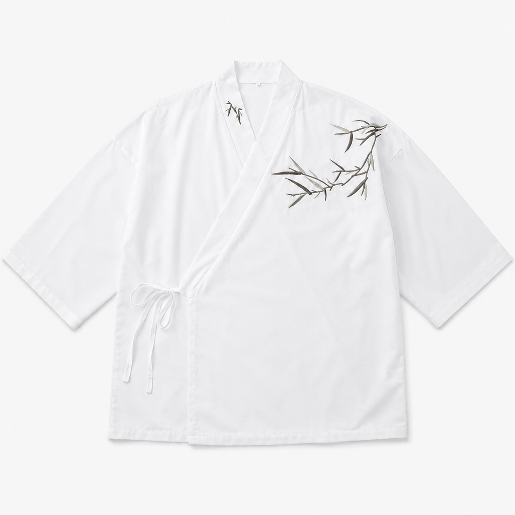 Kimono Homme Japonais Court Noir et Blanc | Hayate