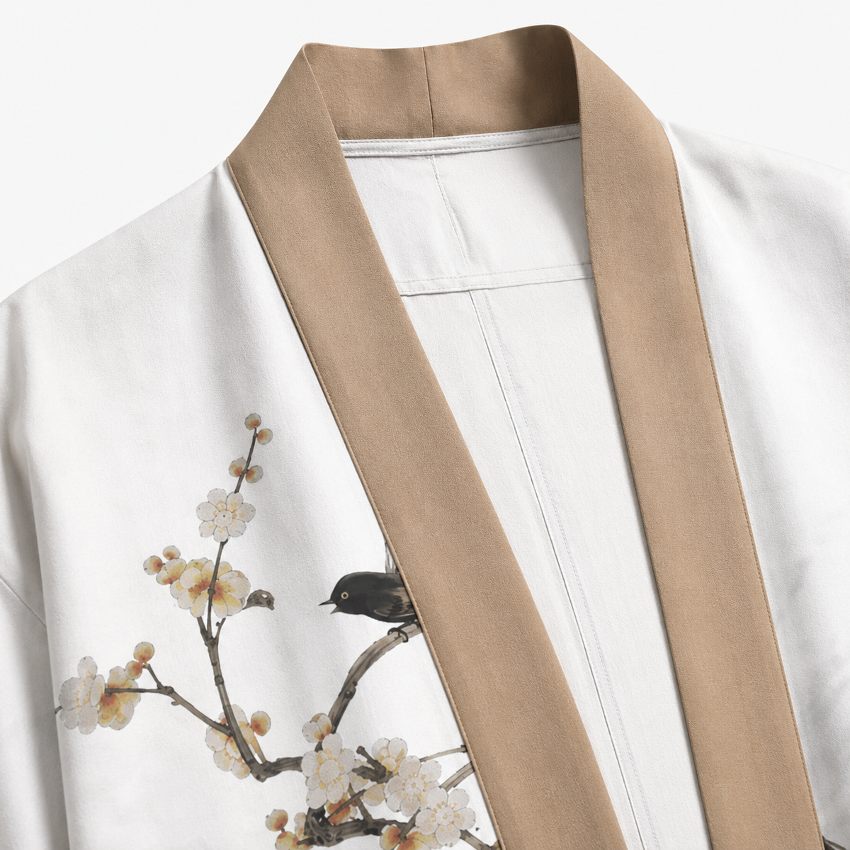 Kimono Japonais Homme Blanc Imprimé Léger | Haruto