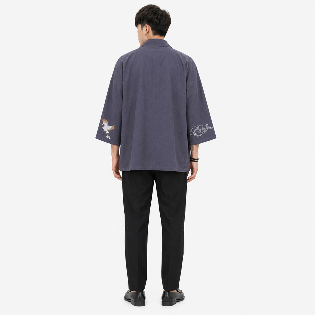 Kimono Japonais Homme Coton Brodé | Takumi