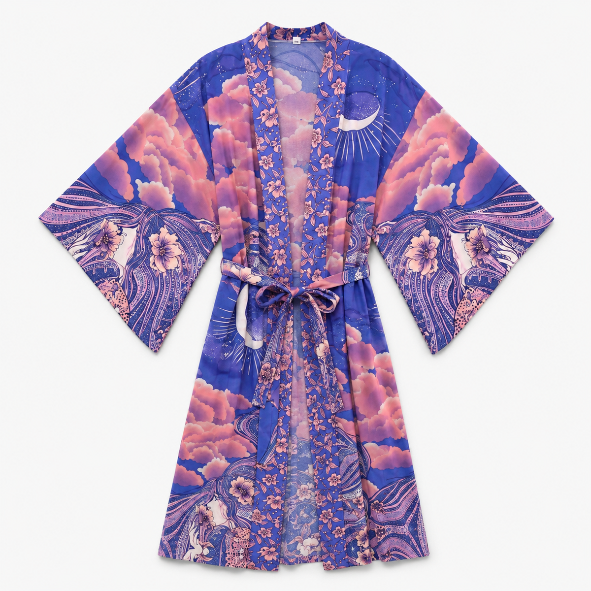 Kimono Long Femme Bleu Nuit Japonais | Tsukiyo