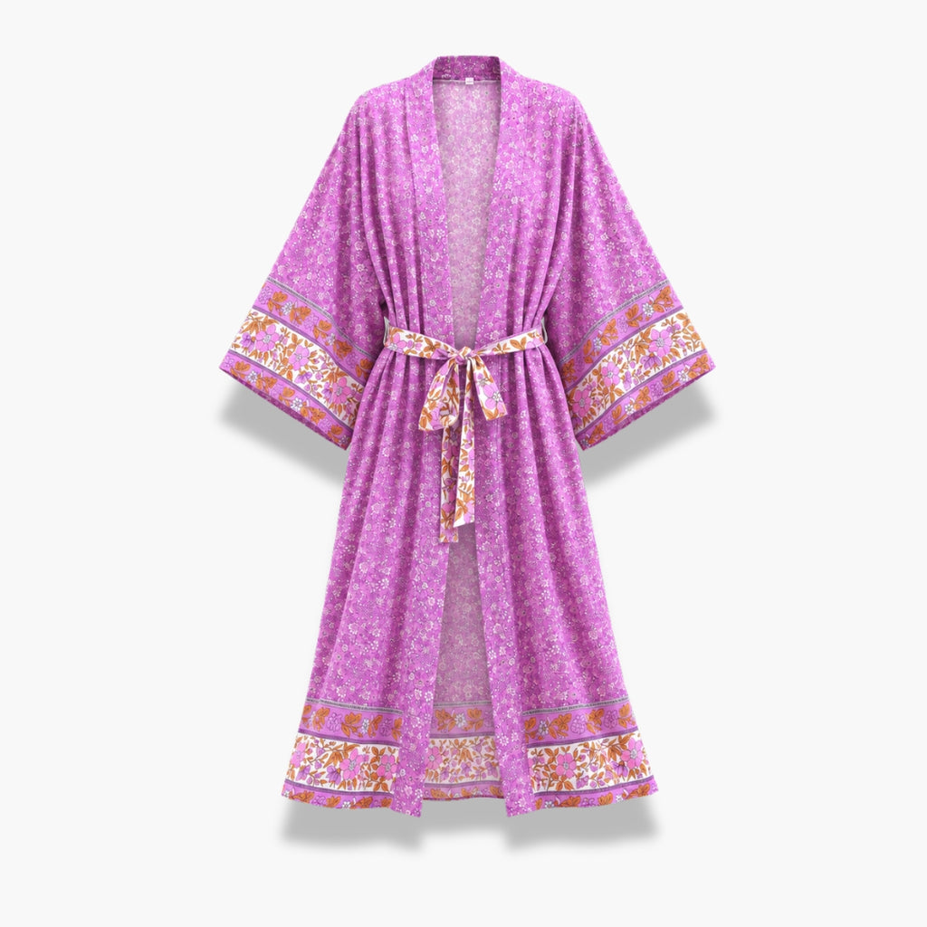 Kimono Long Femme Magenta Japonais | Mizuki