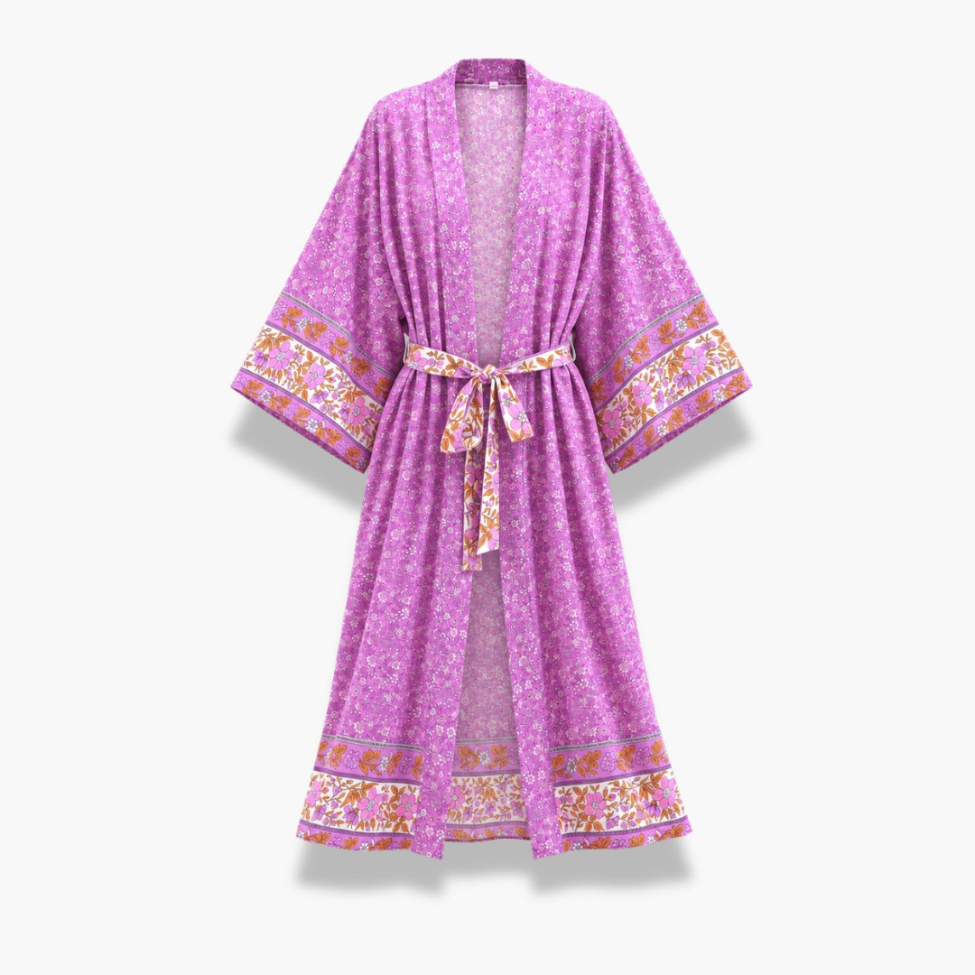 Kimono Long Femme Magenta Japonais | Mizuki