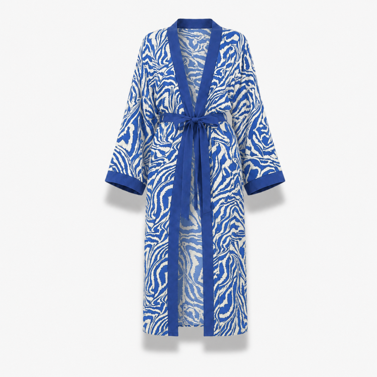 Kimono Long Femme Motif Zébré Noir | Reika