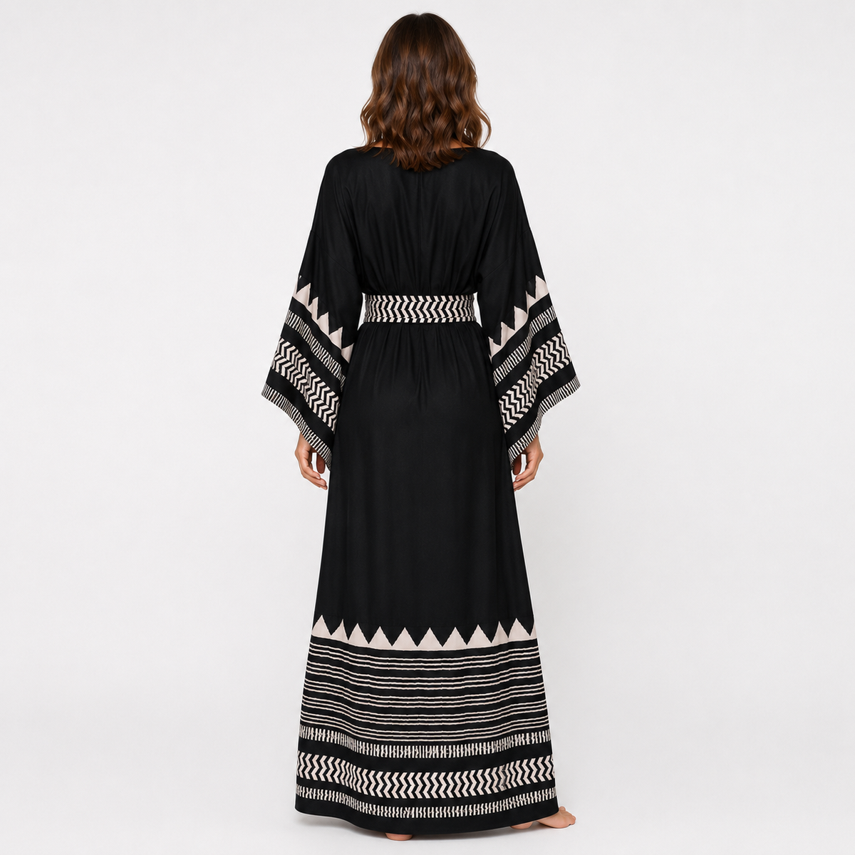 Kimono Long Femme Noir Japonais | Kuroha