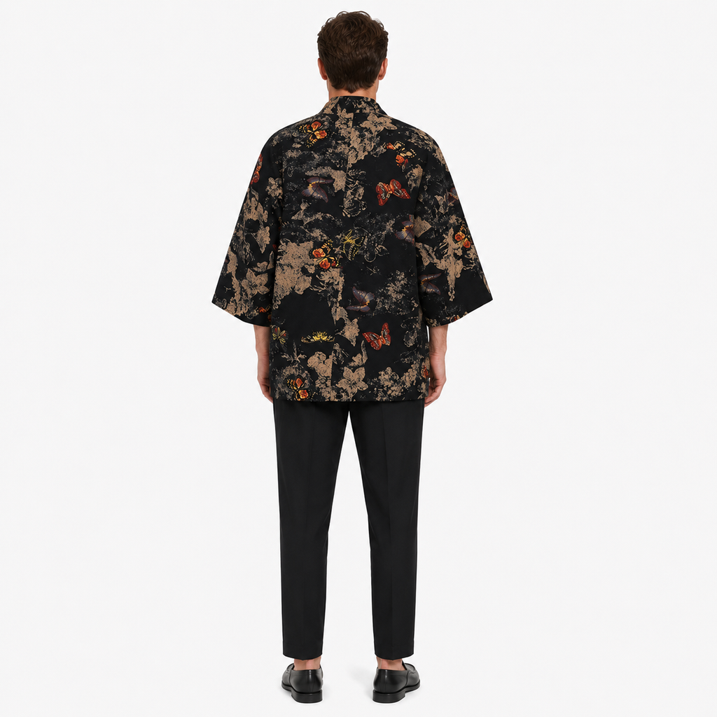 Kimono Patchwork Homme Femme Noir Japonais | Kurogami