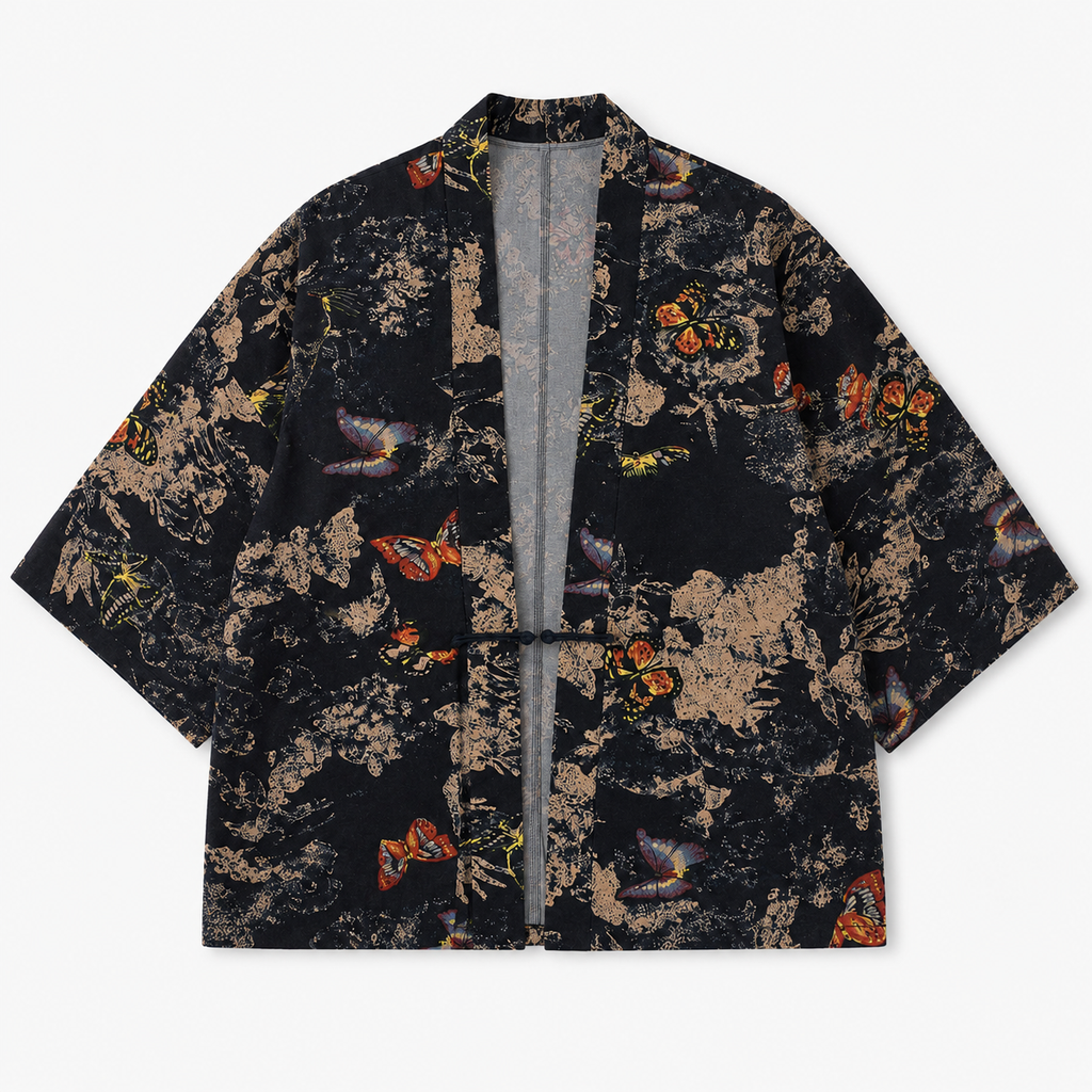 Kimono Patchwork Homme Femme Noir Japonais | Kurogami