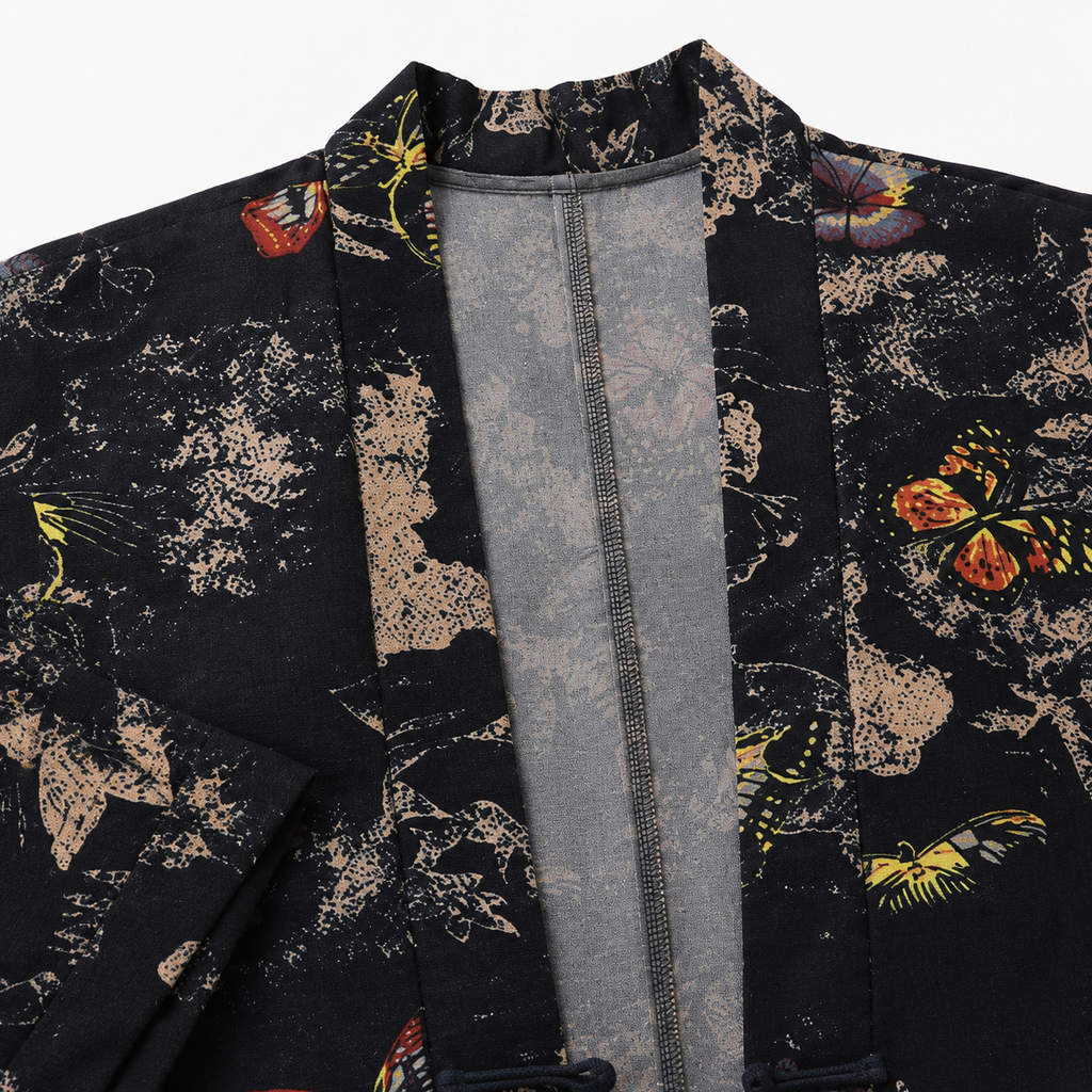 Kimono Patchwork Homme Femme Noir Japonais | Kurogami