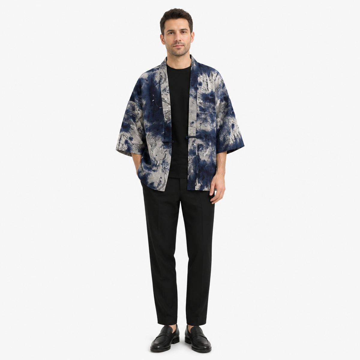 Kimono Patchwork Homme Indigo Court | Kaede