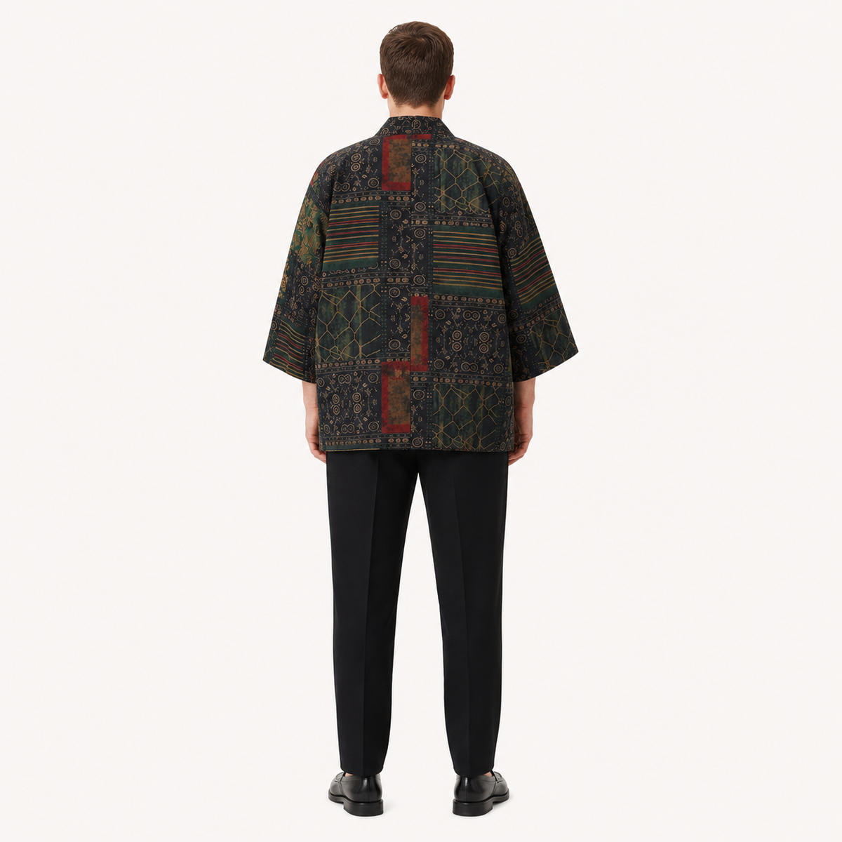 Kimono Patchwork Mixte Coton Lin Bleu Marine | Ryūka