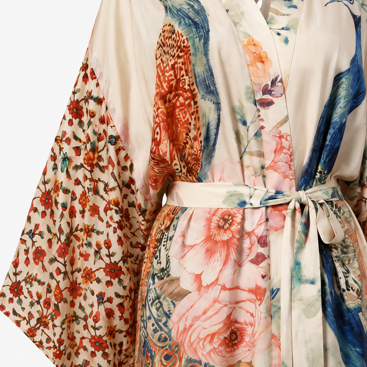 Kimono Plage Femme Long Cache-Cœur Blanc | Mizuha