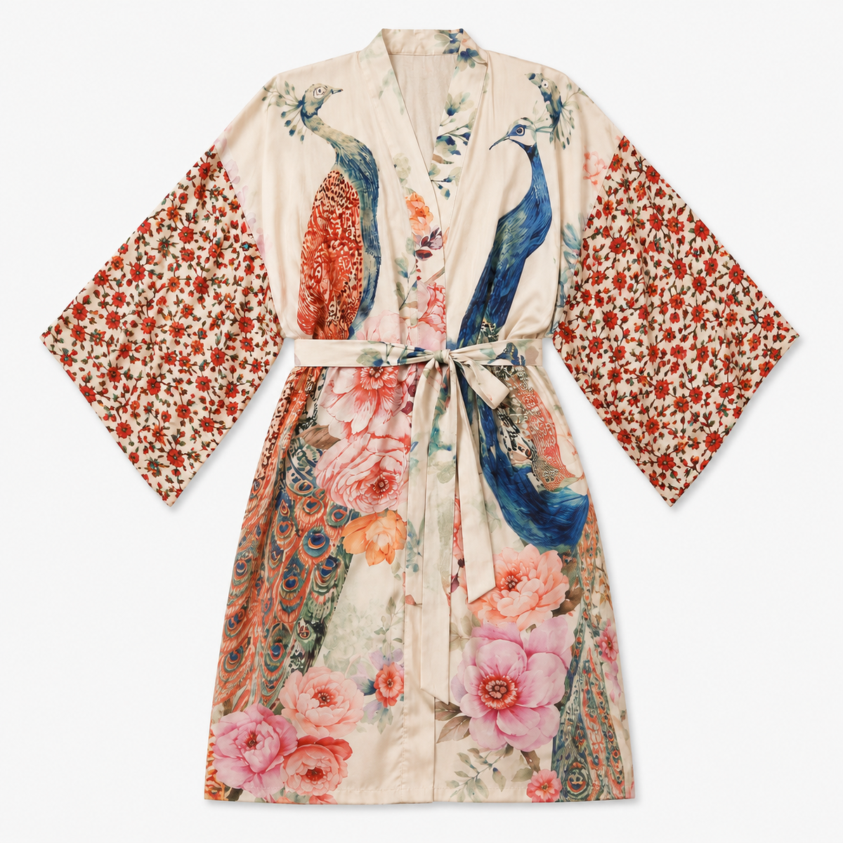Kimono Plage Femme Long Cache-Cœur Blanc | Mizuha