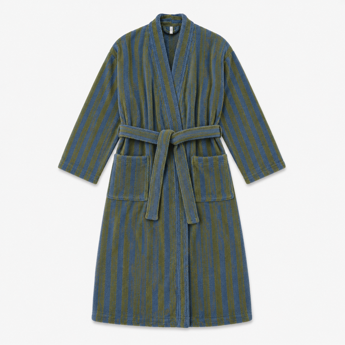 Peignoir Kimono Femme Polaire Bleu Vert Long | Mizuki