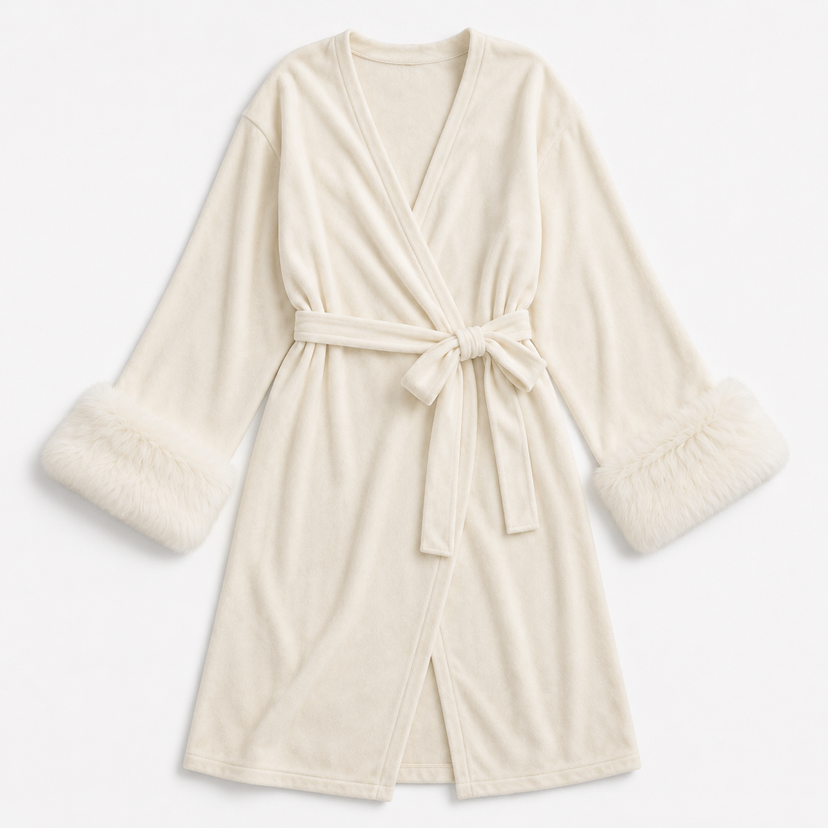 Peignoir Kimono Femme Velours Long Bordeaux | Fuyuka