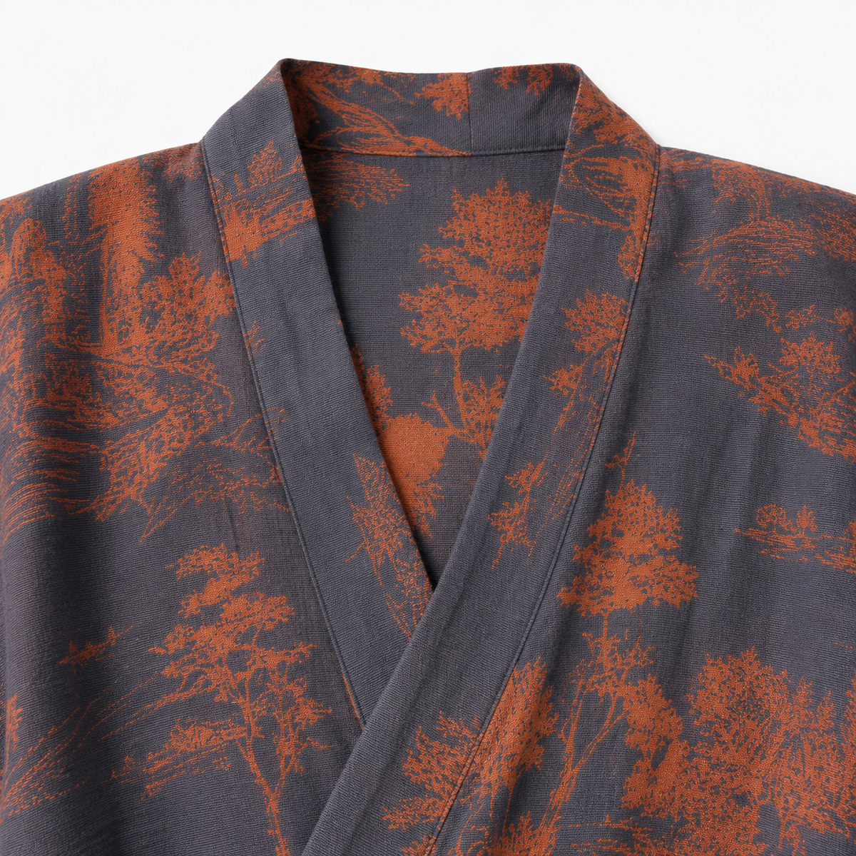 Peignoir Kimono Homme Coton Bleu Ardoise | Kōji