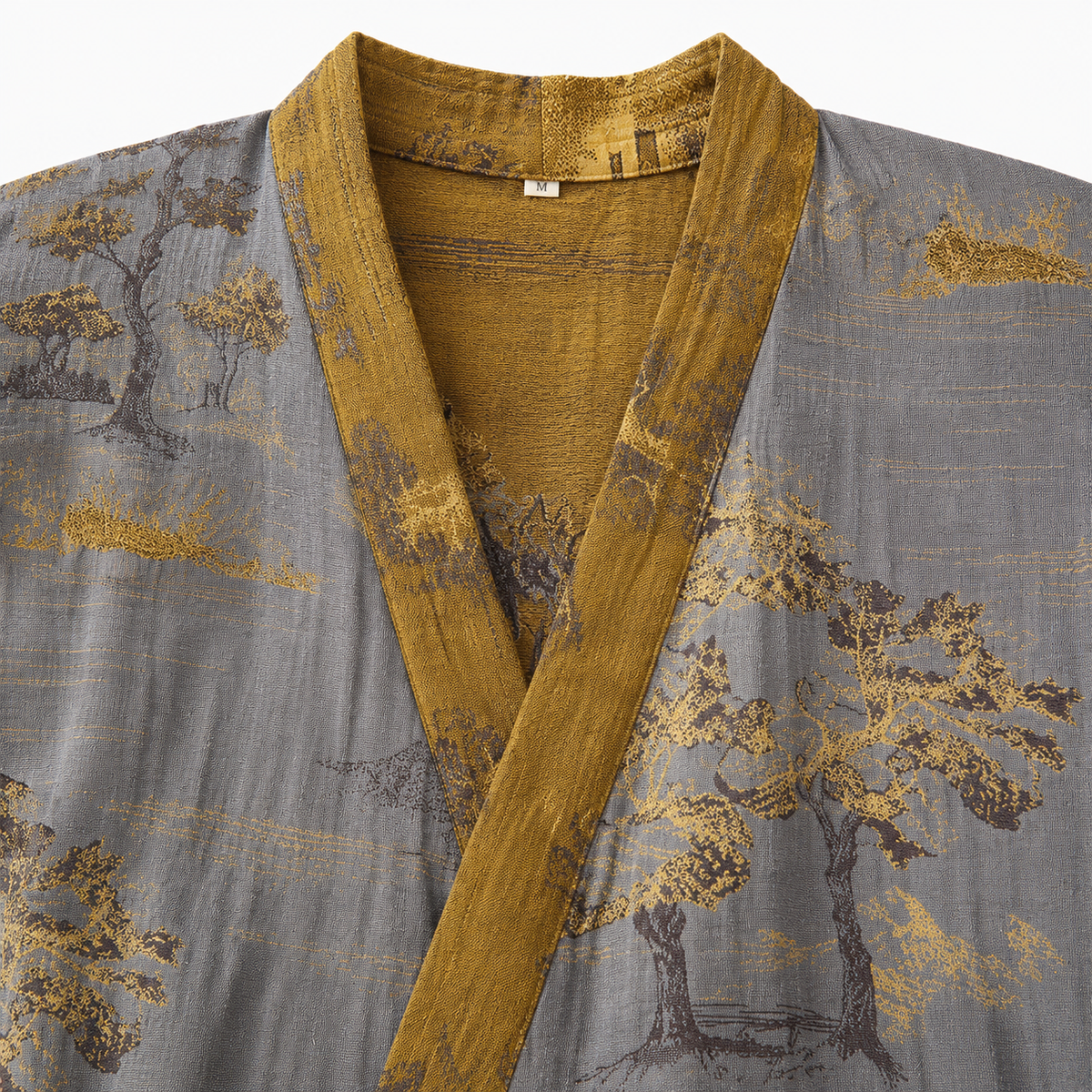Peignoir Kimono Homme Coton Gris | Ryūto