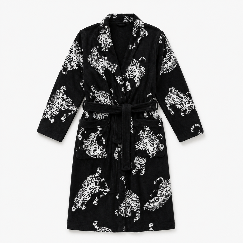 Peignoir Kimono Homme Noir Japonais | Kurotora