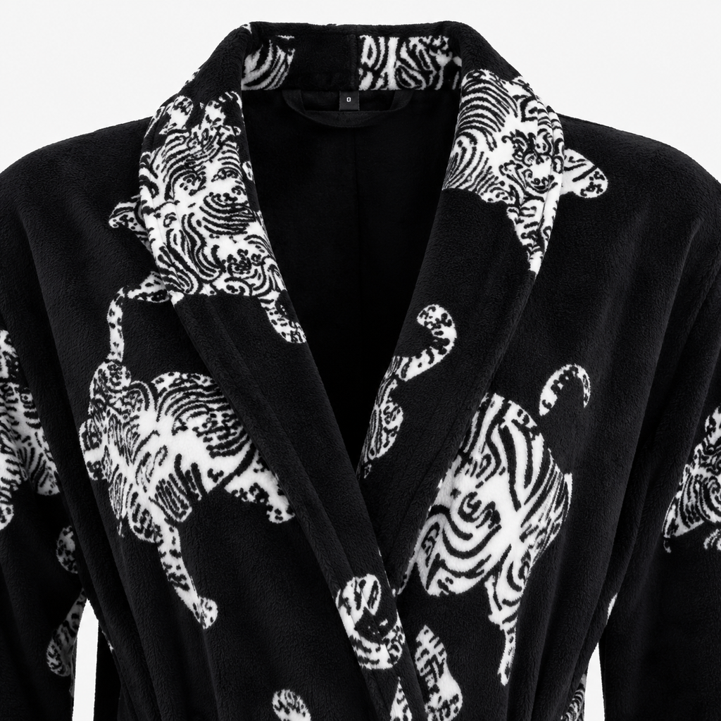 Peignoir Kimono Homme Noir Japonais | Kurotora