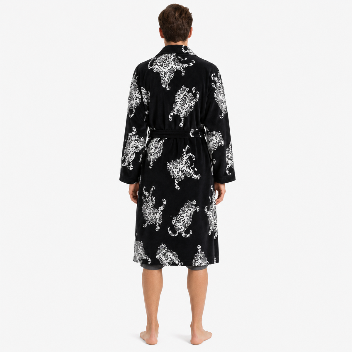 Peignoir Kimono Homme Noir Japonais | Kurotora