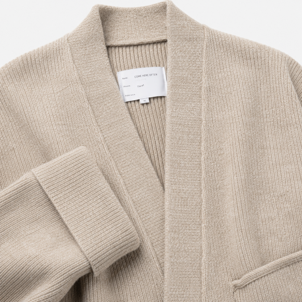 Pull Kimono Mixte Laine Coupe Ample Beige | Takara