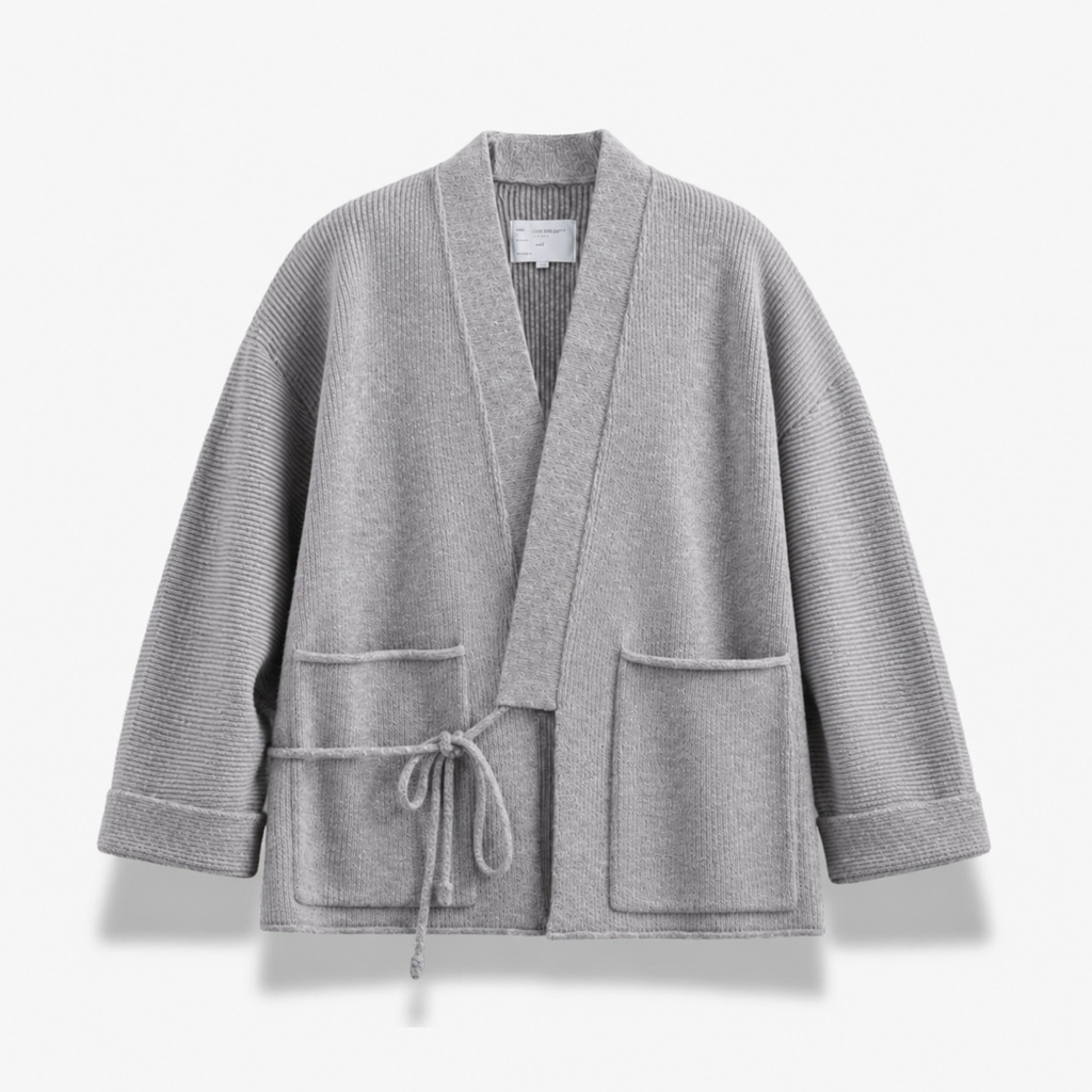 Pull Kimono Mixte Laine Coupe Ample Beige | Takara