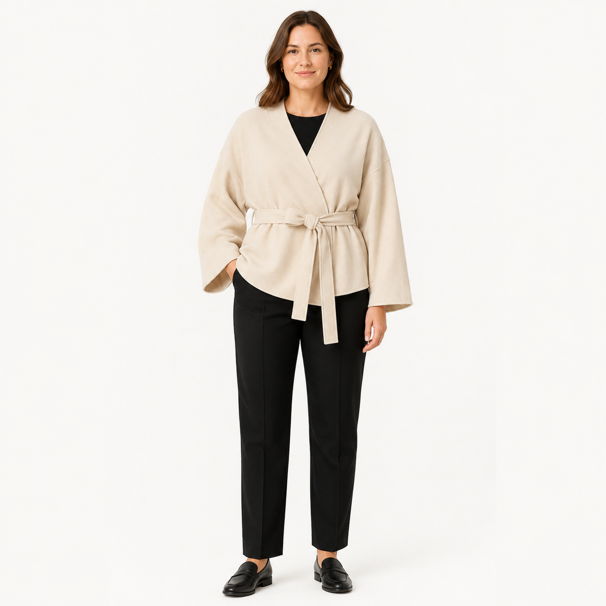 Veste Kimono Femme Courte Écru | Suzu