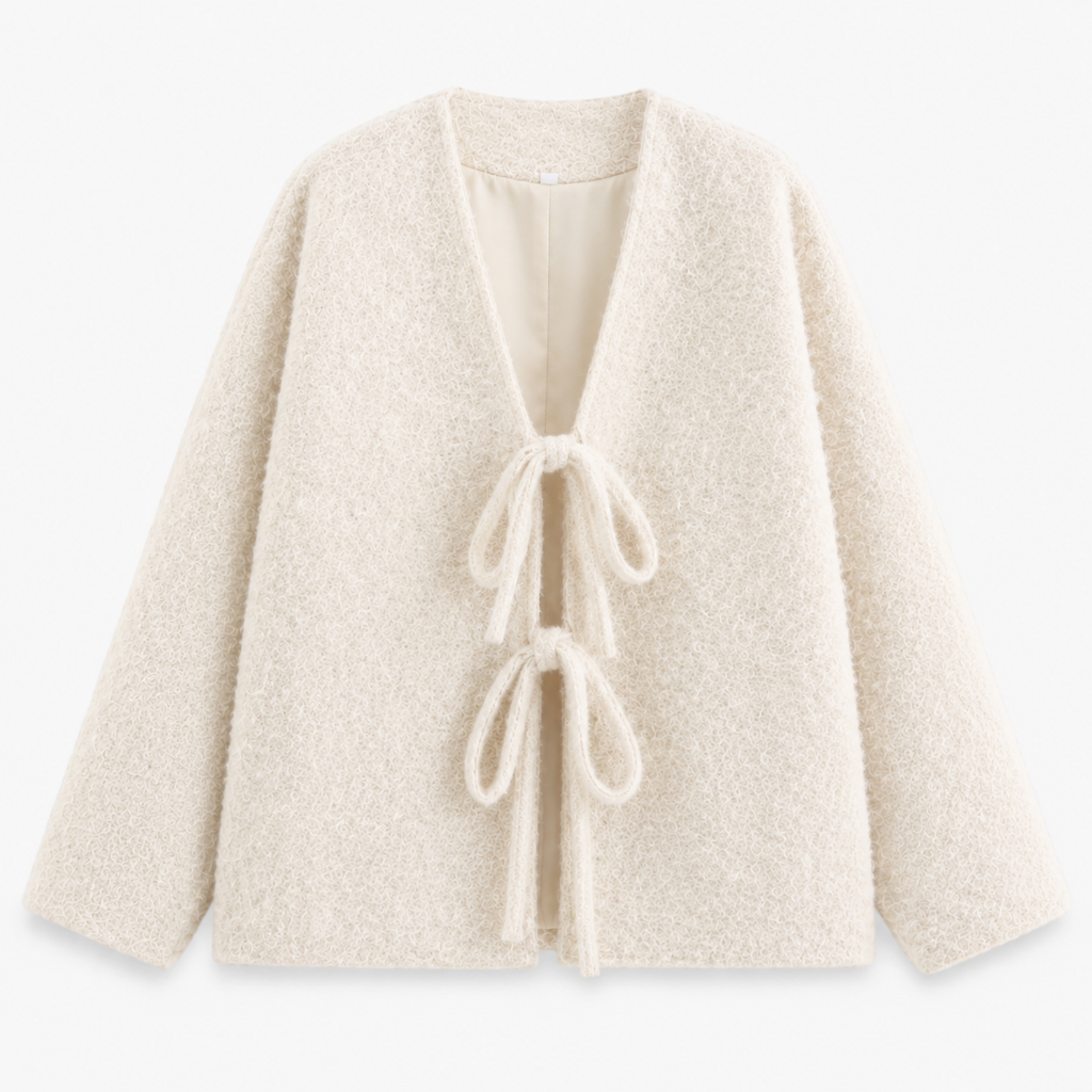 Veste Kimono Femme Écru Ample à Nouer | Mizuha