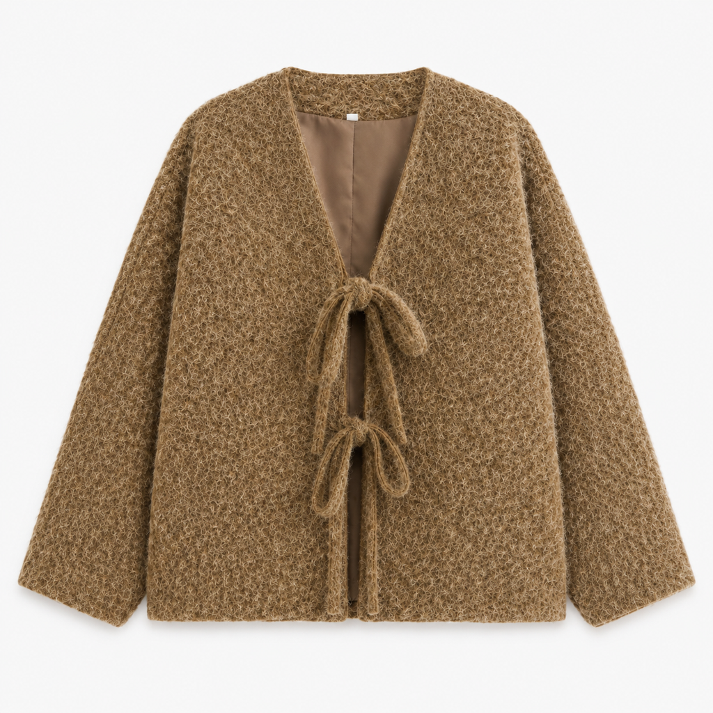 Veste Kimono Femme Écru Ample à Nouer | Mizuha